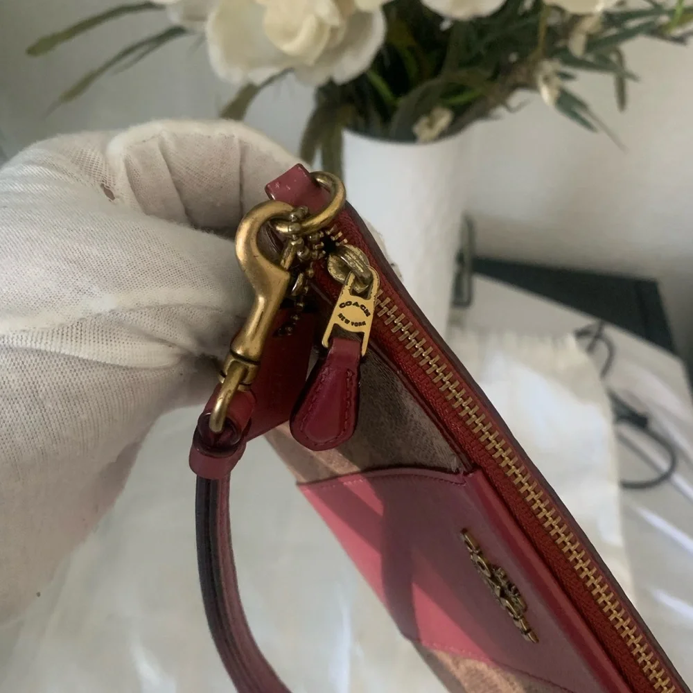 Coach monogram Print Wristlet /Clutch